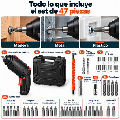 Set 47 pcs Destornillador eléctrico