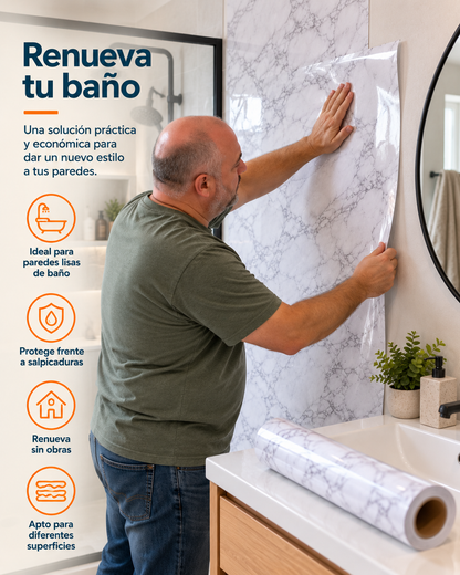 Revestimiento Autoadhesivo Efecto Mármol (60cmx3M)